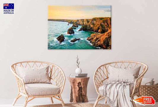 Bedruthan Cornwall Beach Sunset View Photograph Print 100% Australian Made
