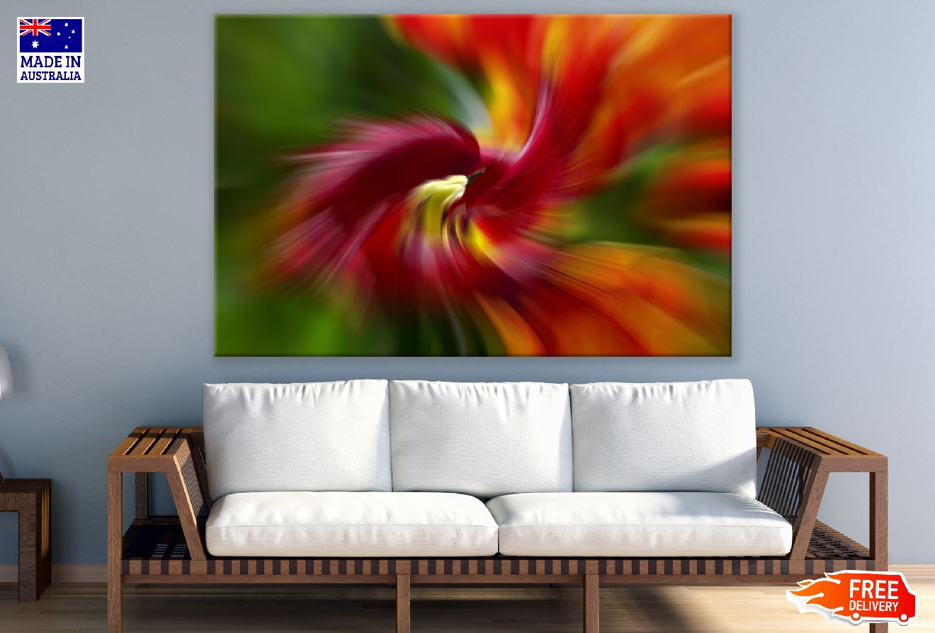 Red Orange & Yellow Abstract Design Print 100% Australian Made