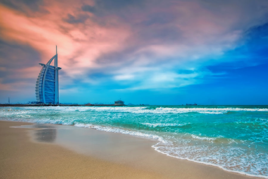 Jumeirah Beach Waves Scenery View Photograph Print 100% Australian Made