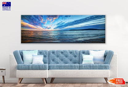 Panoramic Canvas Stunning Beach Sunset View High Quality 100% Australian made wall Canvas Print ready to hang