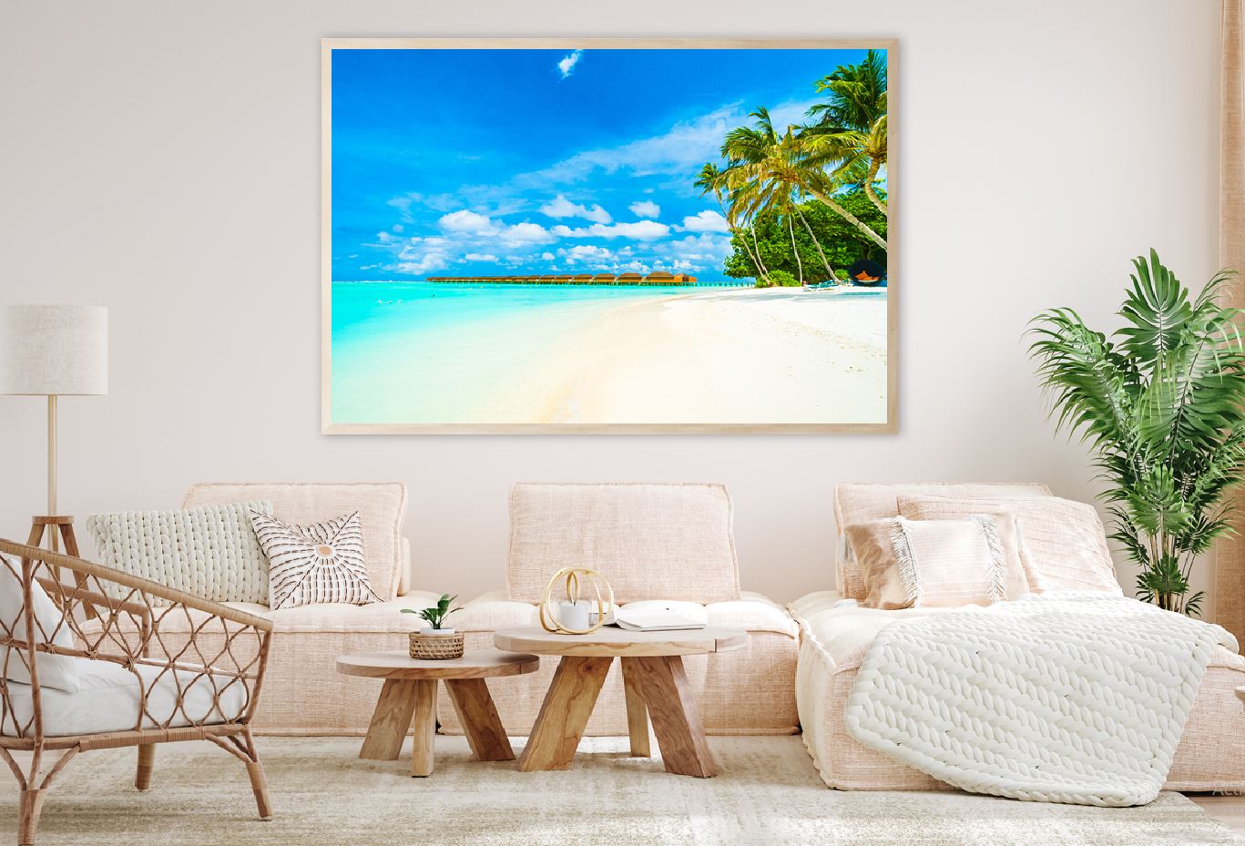Tropical Beach in Maldives Island View Photograph Home Decor Premium Quality Poster Print Choose Your Sizes