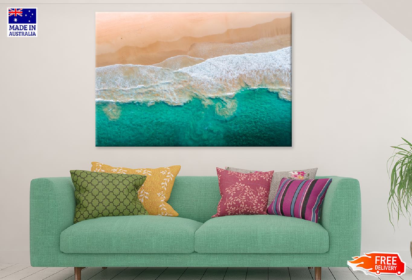 Sydney Sea Waves & Sand Aerial Photograph Print 100% Australian Made
