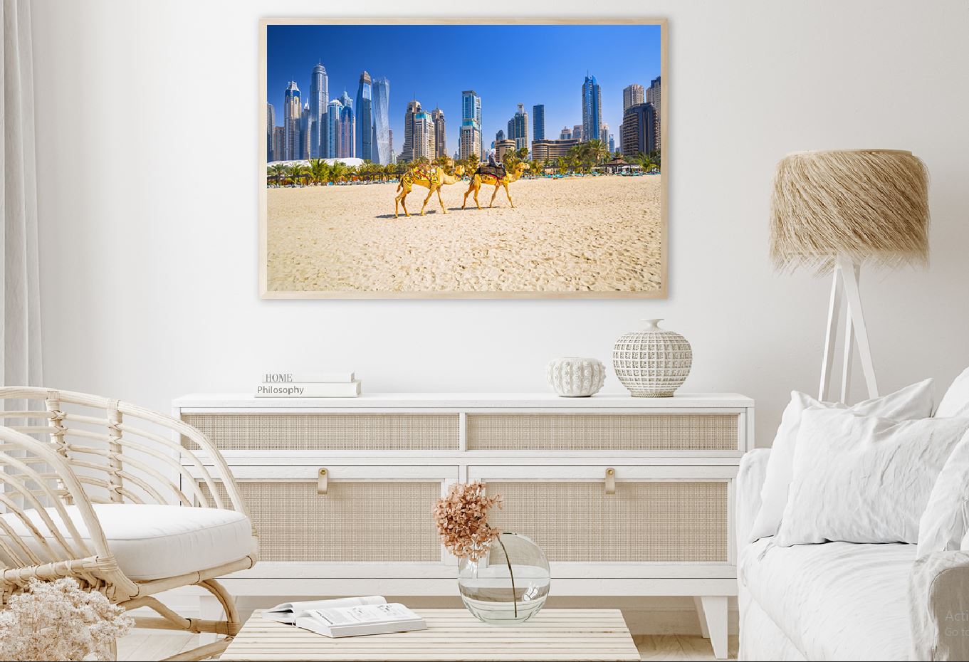 Camels on Jumeirah Sea View in Dubai Home Decor Premium Quality Poster Print Choose Your Sizes