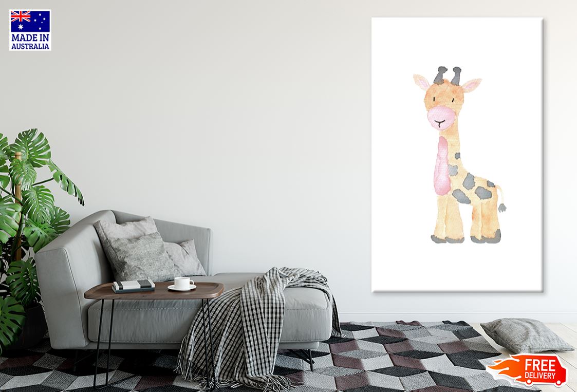 Giraffe Watercolor Painting Nursery & Kids Print 100% Australian Made