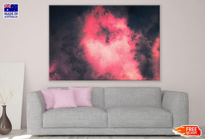 Pink & Black Smoke Abstract Design Print 100% Australian Made