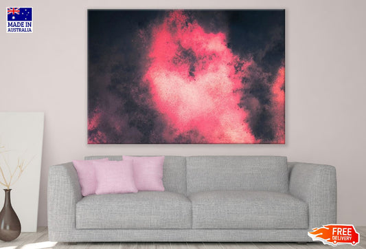 Pink & Black Smoke Abstract Design Print 100% Australian Made