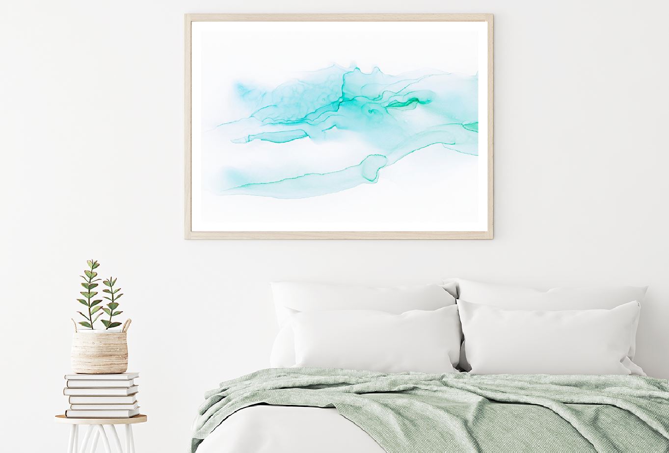 Blue Green Ink Abstract Design Home Decor Premium Quality Poster Print Choose Your Sizes