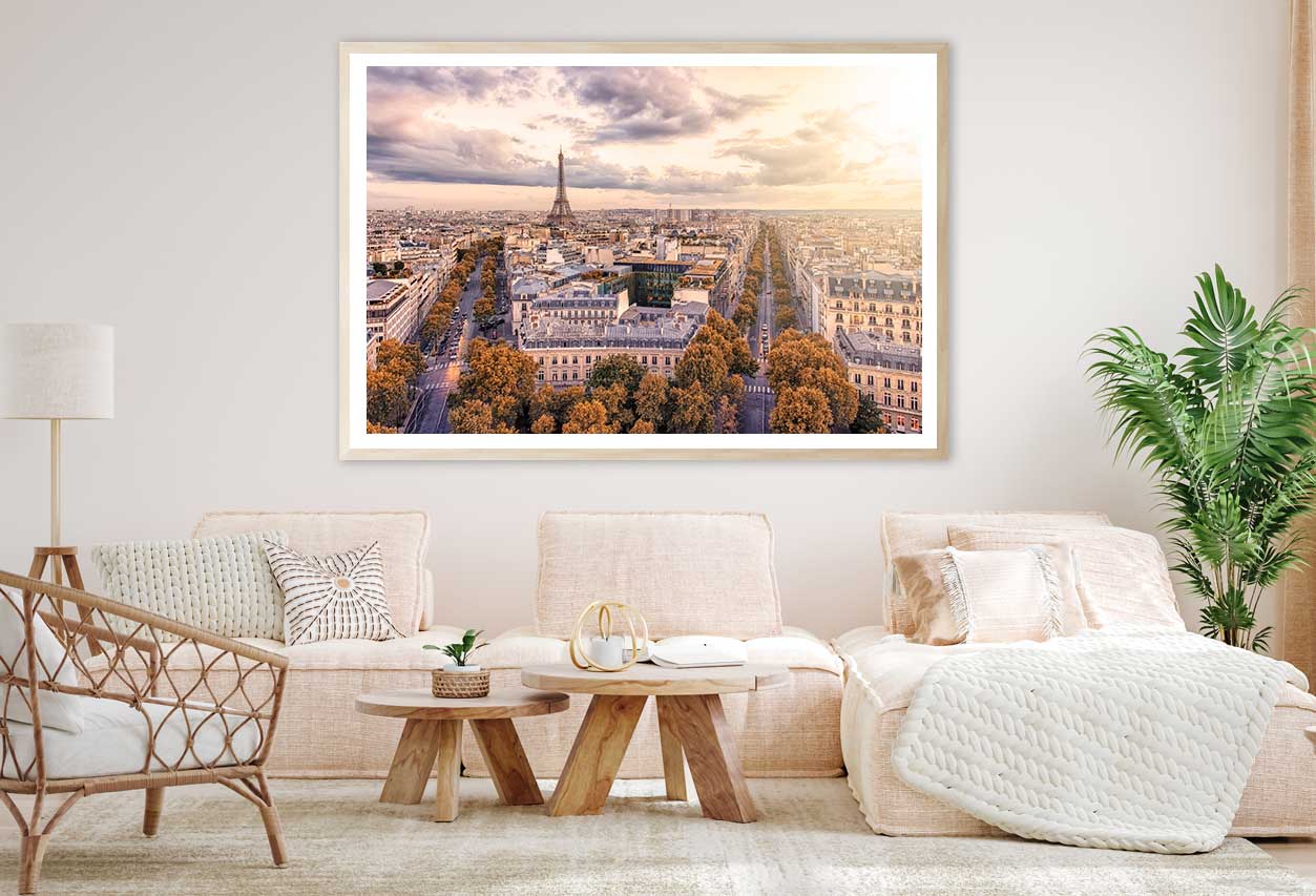 Paris City & Eiffel Tower Autumn Photograph Home Decor Premium Quality Poster Print Choose Your Sizes