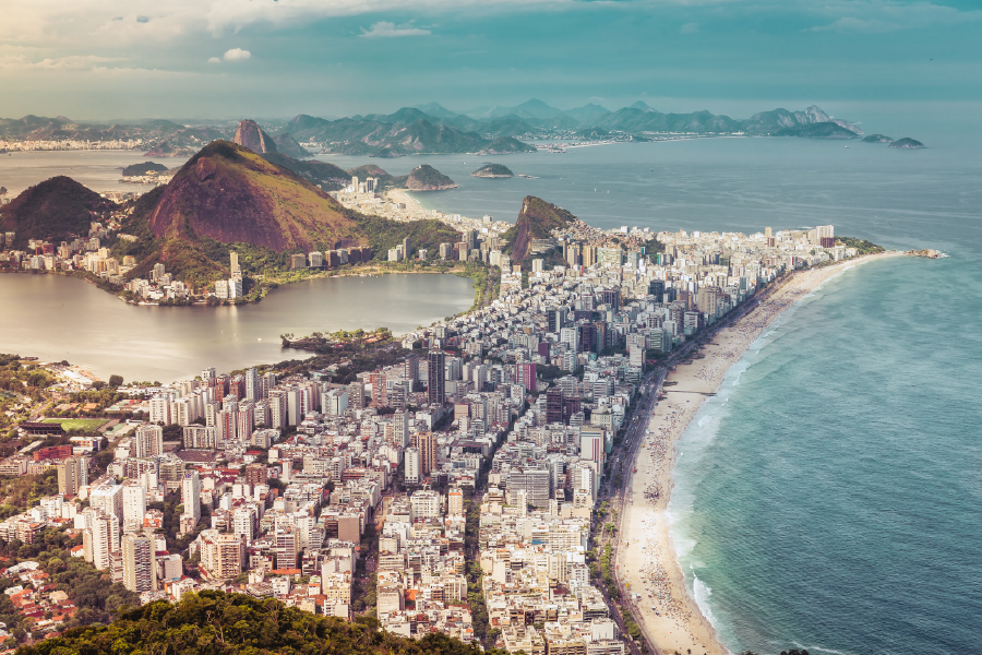 City & Mountain Sea Aerial View Photograph Home Decor Premium Quality Poster Print Choose Your Sizes