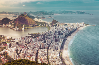 City & Mountain Sea Aerial View Photograph Home Decor Premium Quality Poster Print Choose Your Sizes