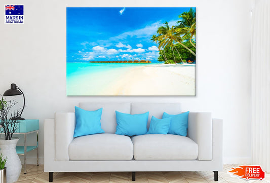 Tropical Beach in Maldives Island Photograph Print 100% Australian Made