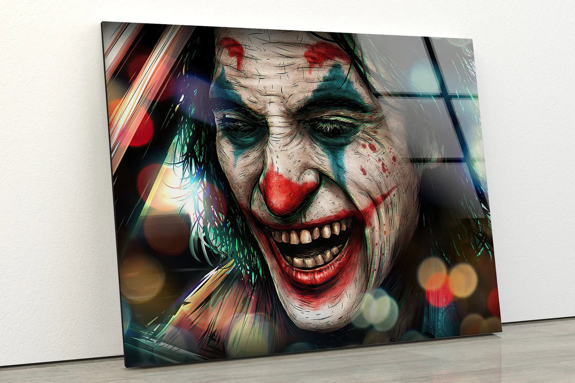 Joker Face Closeup Photograph Acrylic Glass Print Tempered Glass Wall Art 100% Made in Australia Ready to Hang