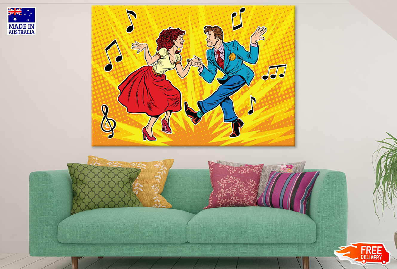Couple Dancing Illustration Print 100% Australian Made