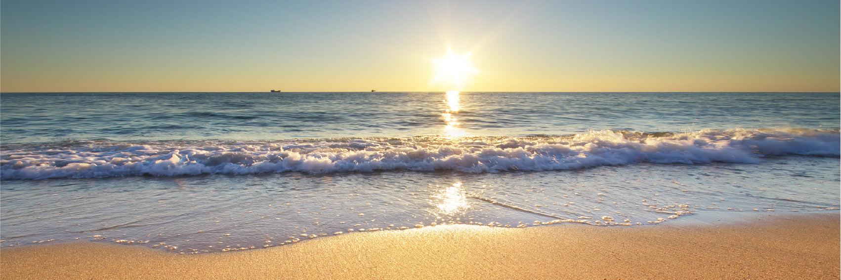 Panoramic Canvas Seashore Wave Sunset View Photograph High Quality 100% Australian Made Wall Canvas Print Ready to Hang