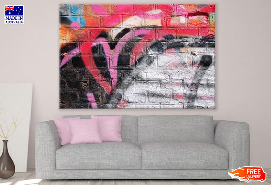 Black Red & Pink Paint Abstract Design Print 100% Australian Made
