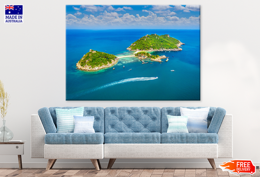 Island & Sea Aerial View Photograph Print 100% Australian Made