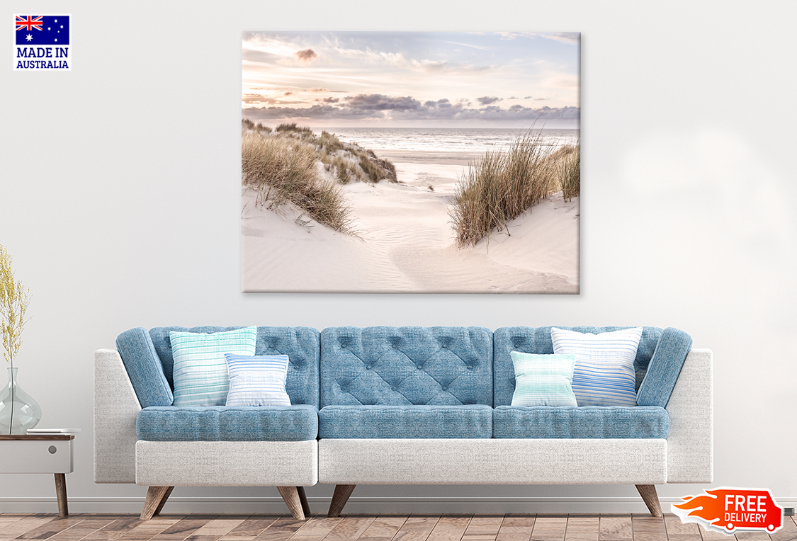 Plant With Sea Shore & Sea View Print 100% Australian Made