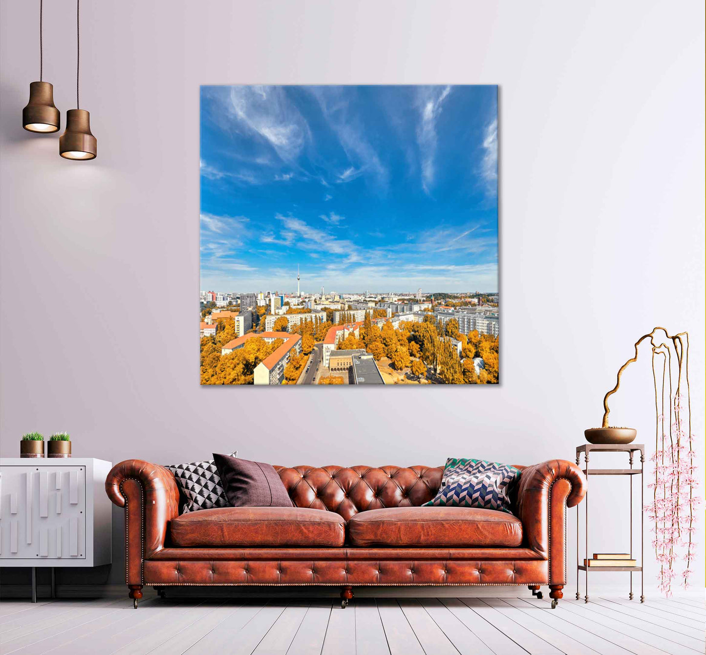 Square Canvas City Skyline on a Bright Day High Quality Print 100% Australian Made