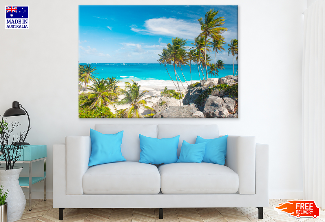 Palm Trees & Sea Sky View Photograph Print 100% Australian Made