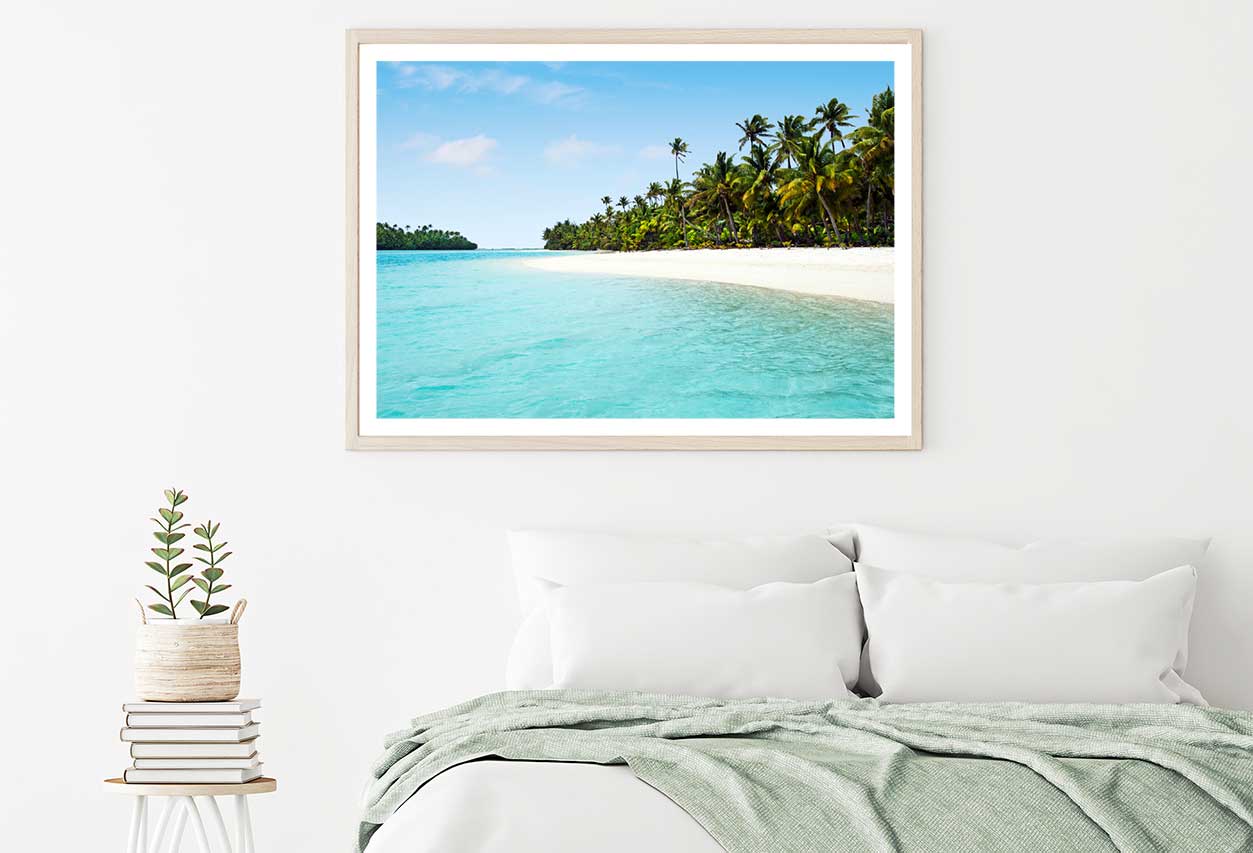 Empty Sea in Foot Island Photograph Aitutaki Home Decor Premium Quality Poster Print Choose Your Sizes