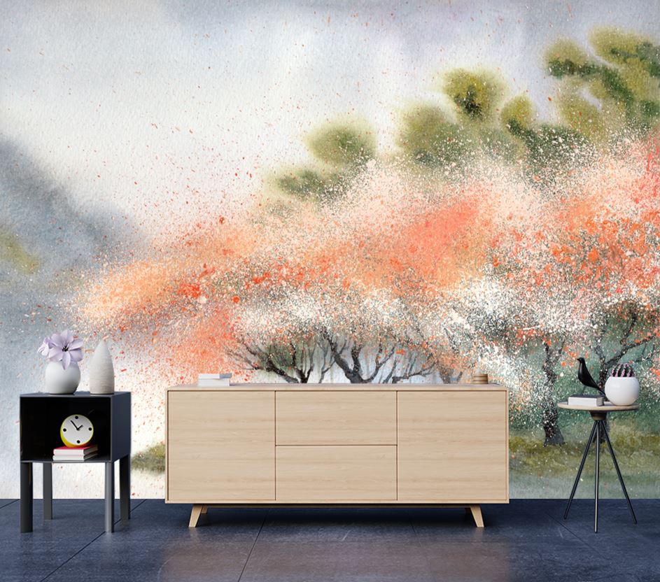 Wallpaper Murals Peel and Stick Removable Stunning Nature Watercolor Painting High Quality