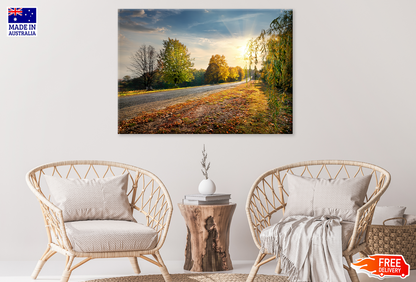 Trees & Road Sunset Sky View Print 100% Australian Made