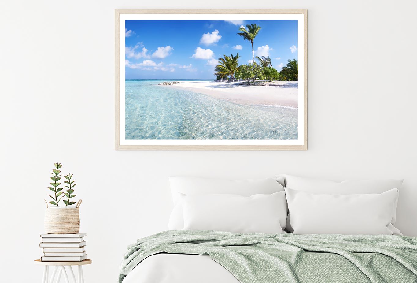 Blue Sky with Maldives Beach View Photograph Home Decor Premium Quality Poster Print Choose Your Sizes