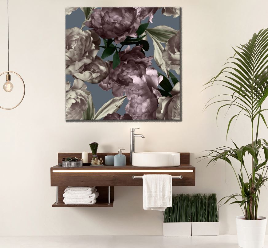 Square Canvas Floral Painting High Quality Print 100% Australian Made