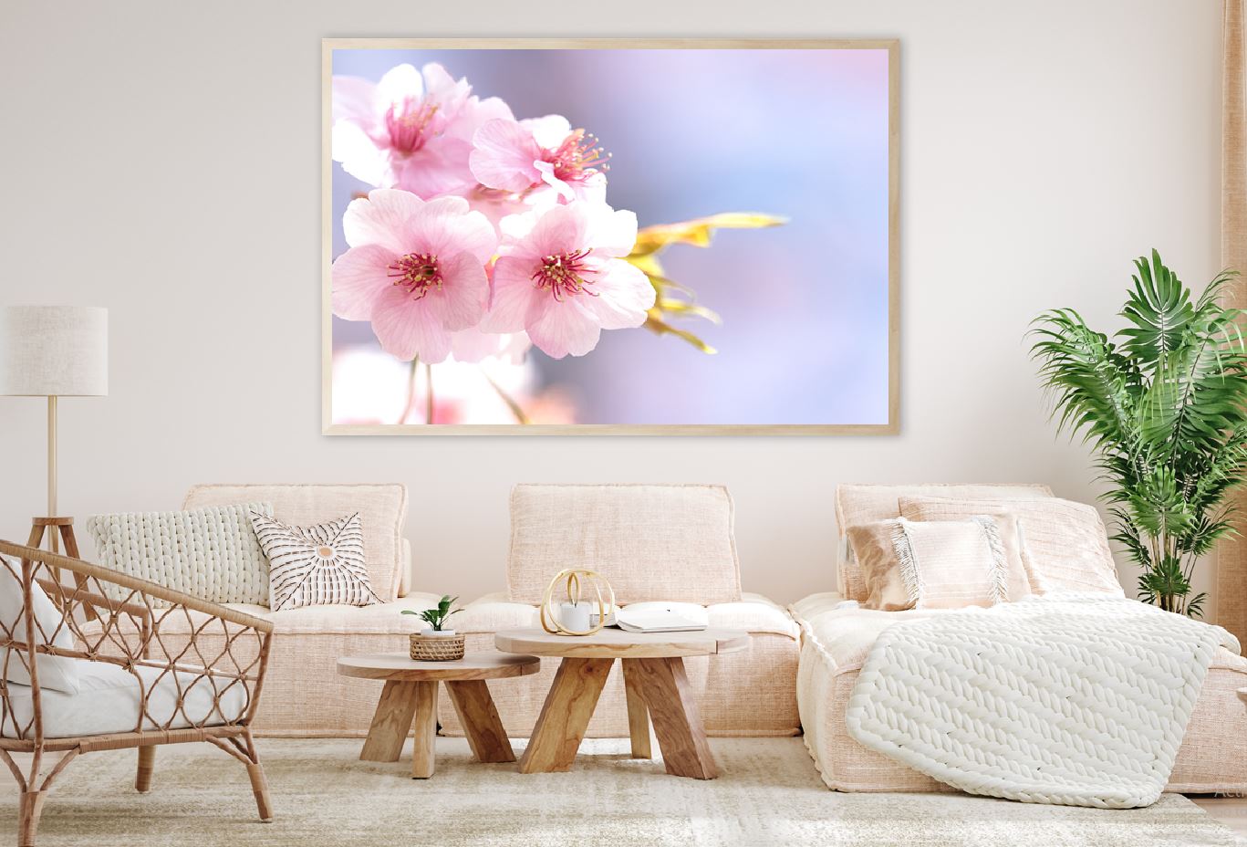White Pink Flowers Closeup View Photograph Home Decor Premium Quality Poster Print Choose Your Sizes