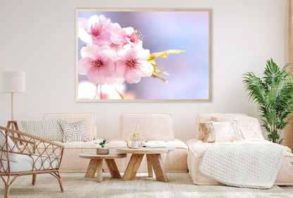 White Pink Flowers Closeup View Photograph Home Decor Premium Quality Poster Print Choose Your Sizes