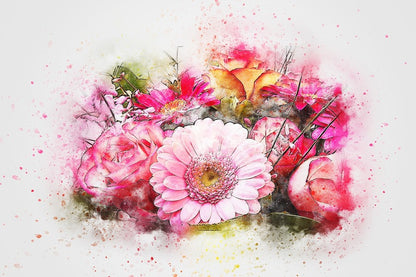 Flowers Bouquet Abstract Design Print 100% Australian Made