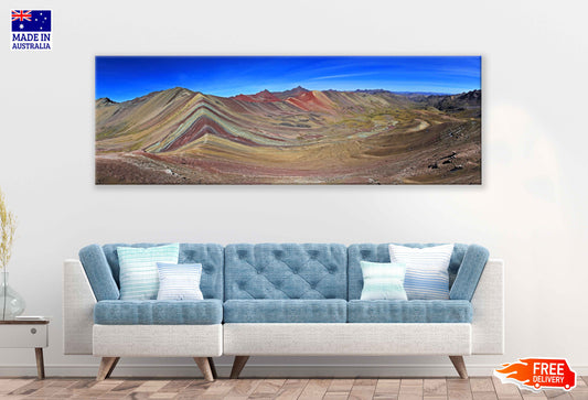 Panoramic Canvas Rainbow Mountain & Sky Photograph High Quality 100% Australian Made Wall Canvas Print Ready to Hang