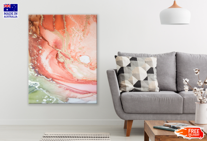White Green & Orange Abstract Design Print 100% Australian Made