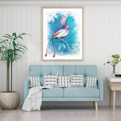 Colorful Bird Watercolor Painting Home Decor Premium Quality Poster Print Choose Your Sizes
