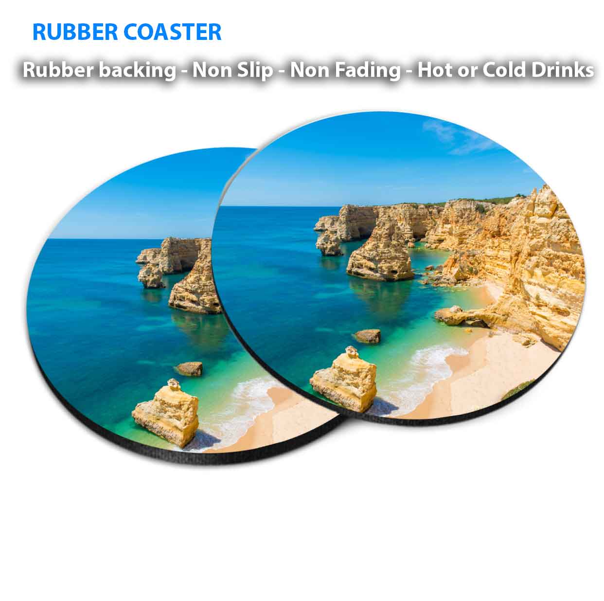 12 Apostle Cliffs & Beach Australia Coasters Wood & Rubber - Set of 6 Coasters