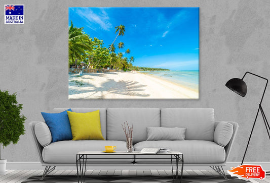 Tropical Beach with Palm Trees Photograph Print 100% Australian Made