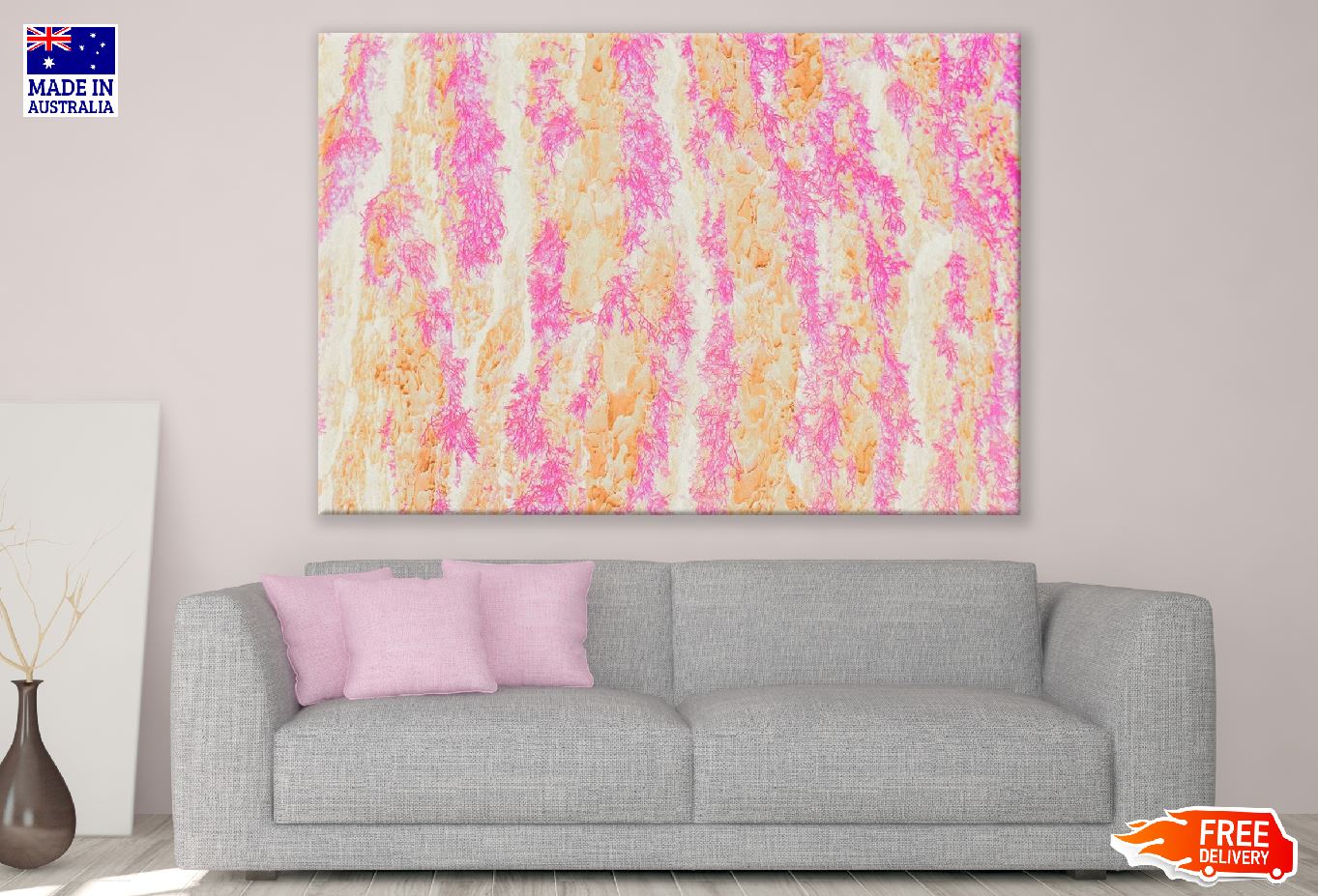 Pink & Yellow Abstract Design Print 100% Australian Made