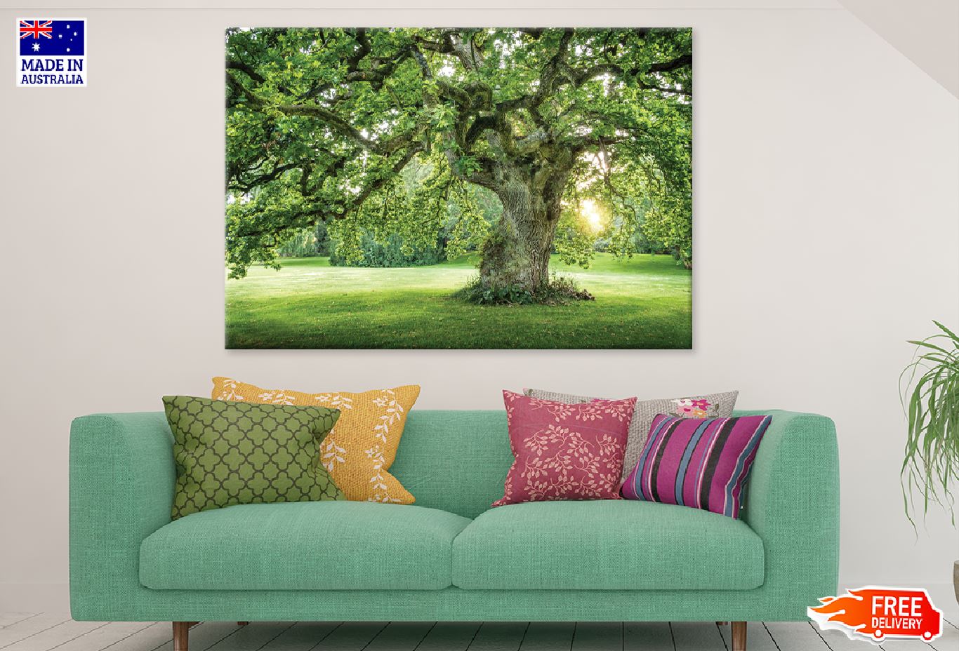 Old Big Green Tree on Garden View Photograph Print 100% Australian Made