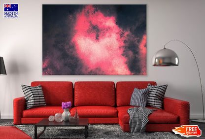 Pink & Black Smoke Abstract Design Print 100% Australian Made
