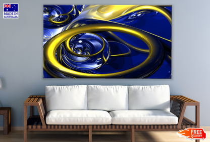Blue & Yellow Abstract Design Print 100% Australian Made