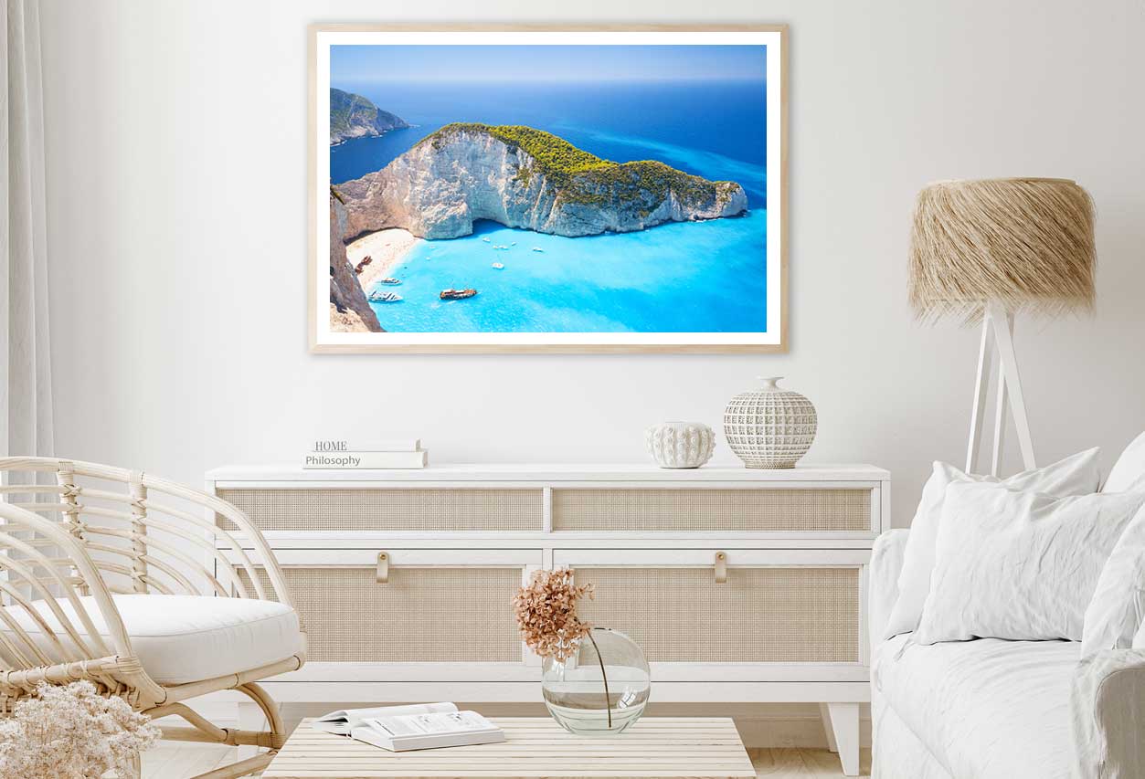 Navagio Bay & Ship Wreck Beach View Photograph Home Decor Premium Quality Poster Print Choose Your Sizes
