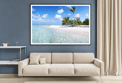Blue Sky with Maldives Beach View Photograph Home Decor Premium Quality Poster Print Choose Your Sizes