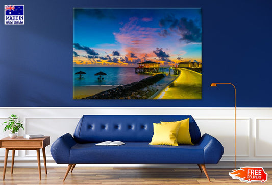 Water Villas Maldives Island View Photograph Print 100% Australian Made