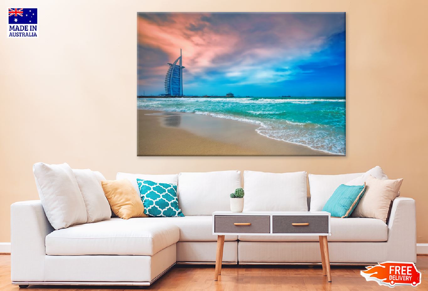Jumeirah Beach Waves Scenery View Photograph Print 100% Australian Made