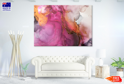 Pink Orange & White Abstract Design Print 100% Australian Made