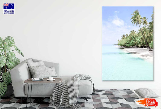 Palm Trees on Turquoise Ocean Sea Photograph Print 100% Australian Made