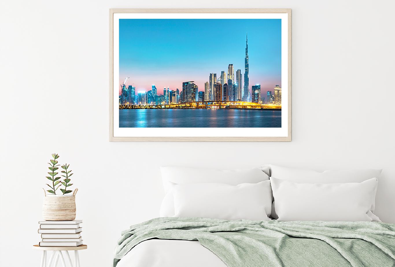 Dubai City Skyline View From Sea Photograph Home Decor Premium Quality Poster Print Choose Your Sizes