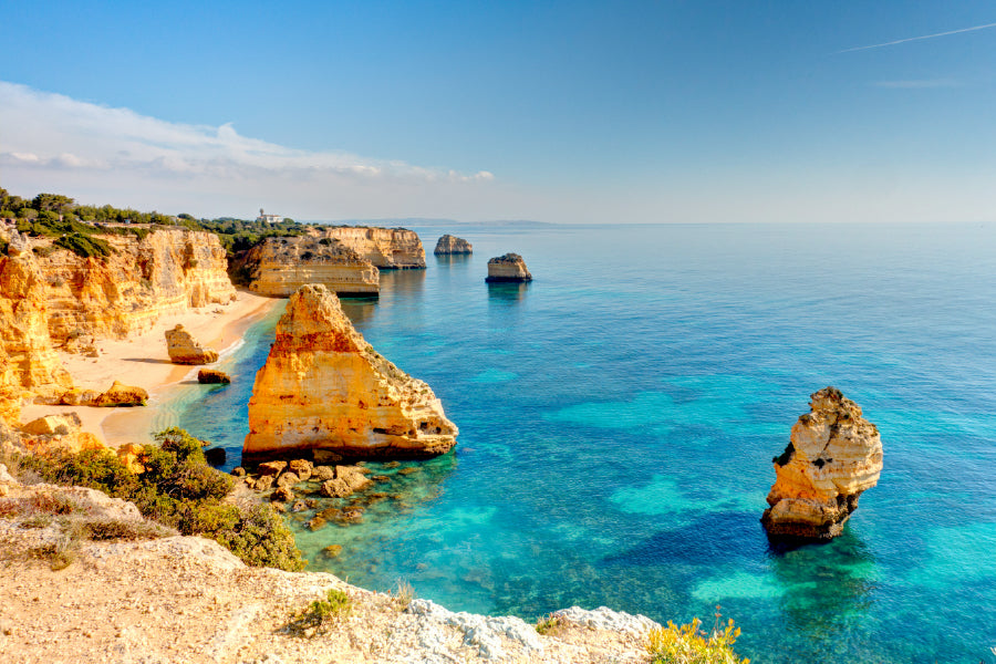 Marinha Beach Skyline View Photograph Portugal Home Decor Premium Quality Poster Print Choose Your Sizes