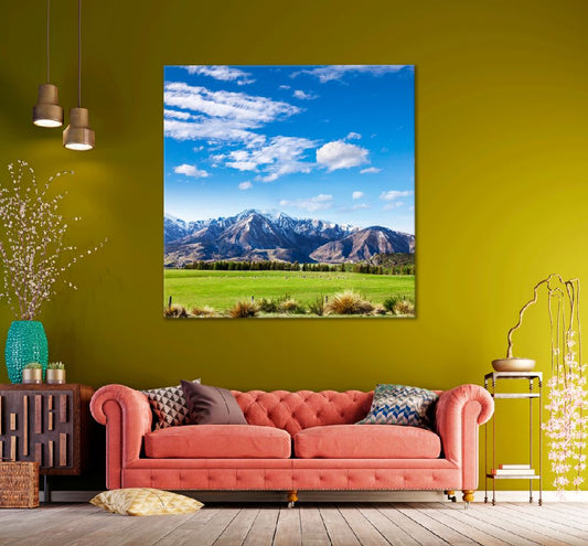 Square Canvas Canterbury Landscape Scenery View Photograph High Quality Print 100% Australian Made