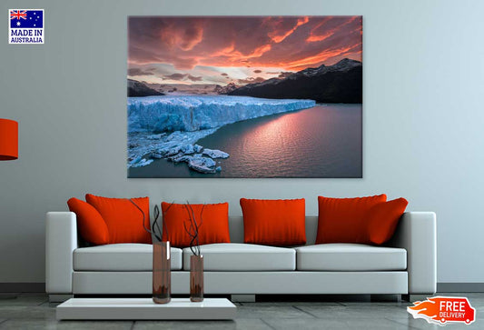 Sunset at Perito Moreno Glacier Photograph Print 100% Australian Made